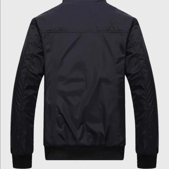 Black Zip up pocket bomber jacket coat quilted - Picture 7 of 11